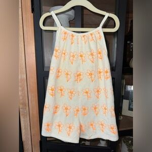 Zara Kids terry romper playsuit floral neon ecru shorts toddler girl coverup